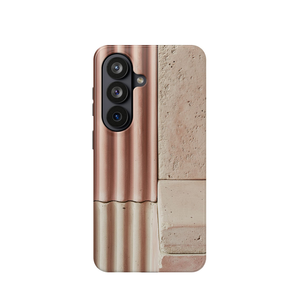 Blush Ceramic Ribbed Tiles