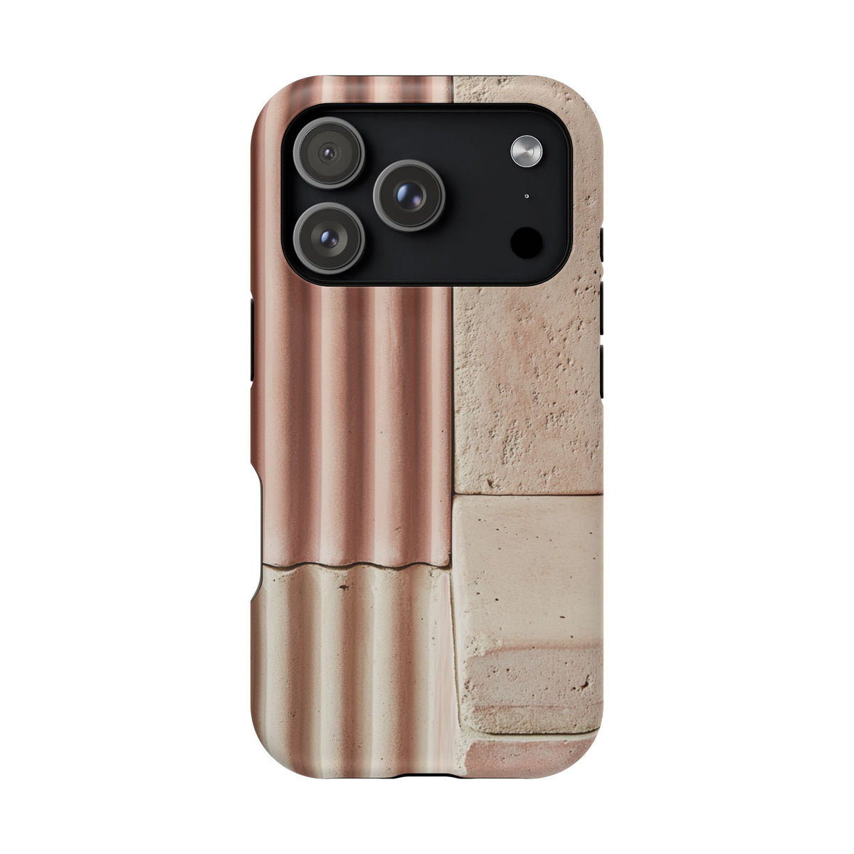 Blush Ceramic Ribbed Tiles