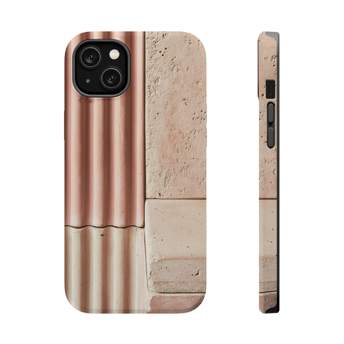 Blush Ceramic Ribbed Tiles