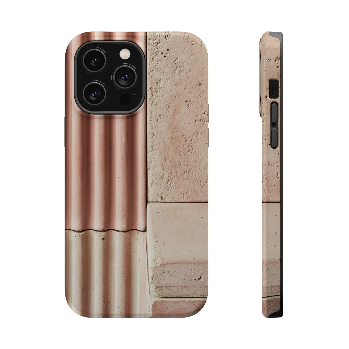 Blush Ceramic Ribbed Tiles