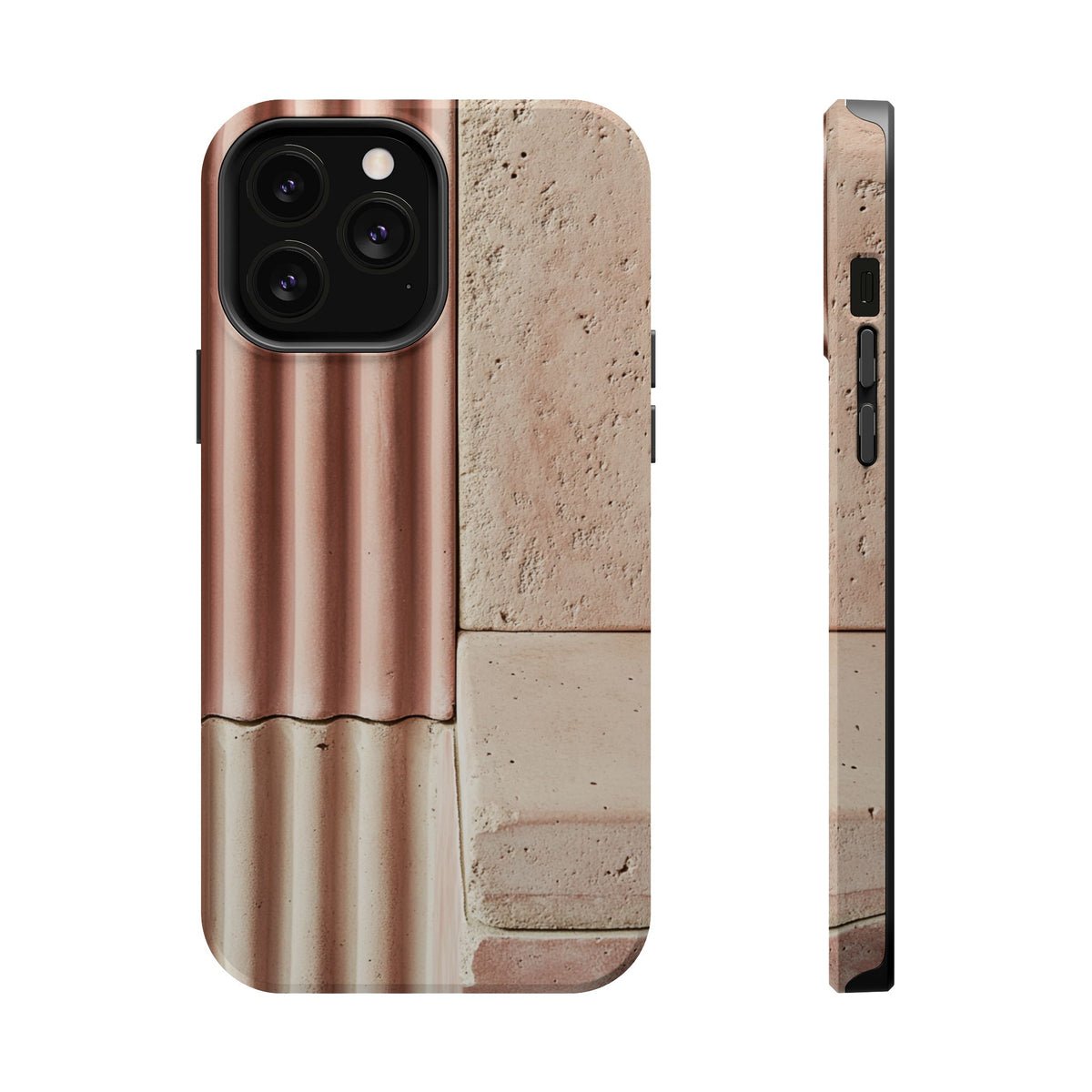 Blush Ceramic Ribbed Tiles
