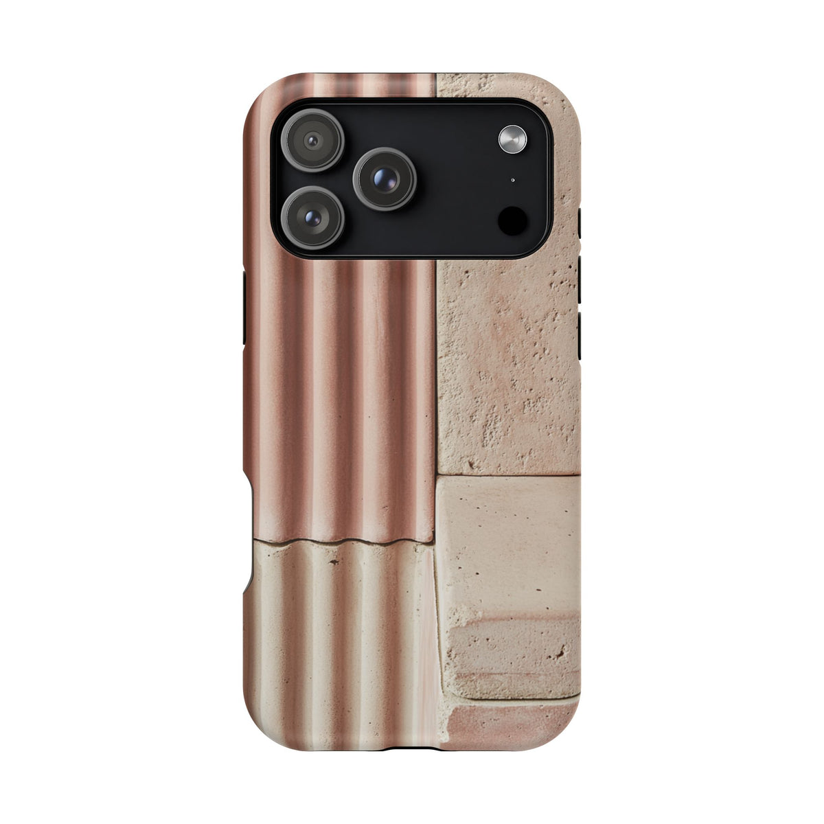 Blush Ceramic Ribbed Tiles