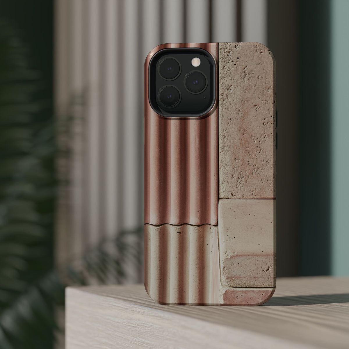 Blush Ceramic Ribbed Tiles