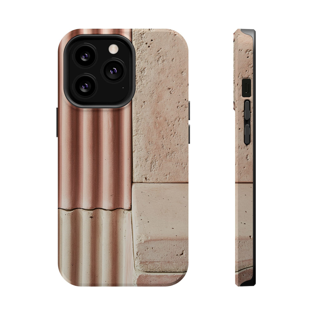 Blush Ceramic Ribbed Tiles